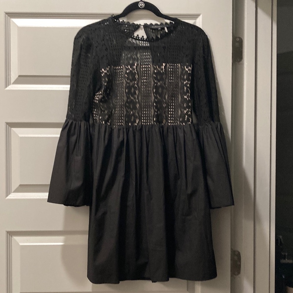 New Endless Rose Black Lace Peplum Dress